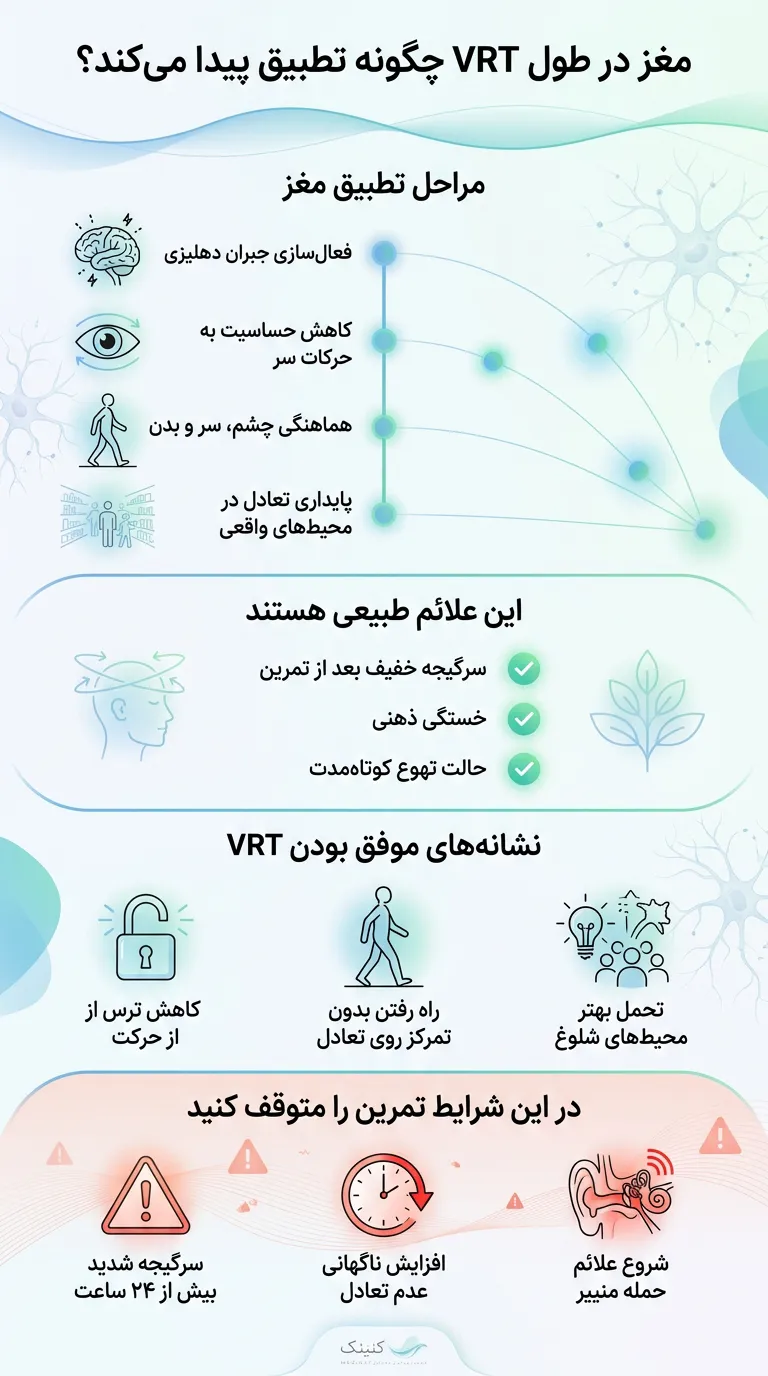 اینفوگرافیک مغز در طول VRT چگونه تطبیق پیدا می‌کند؟