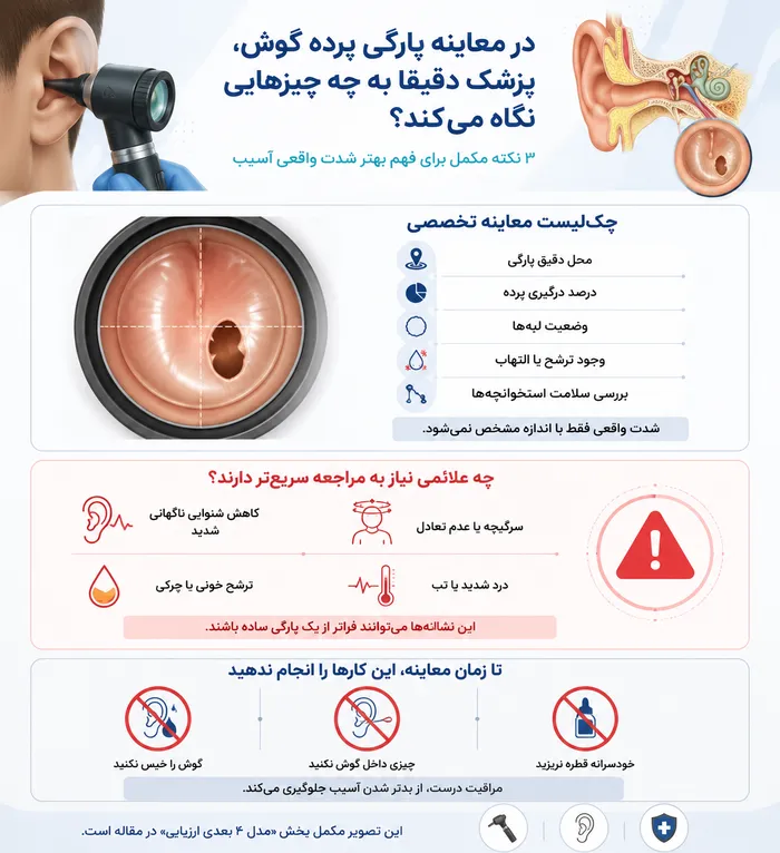 درجه‌بندی پارگی پرده گوش فقط با اندازه نیست؛ مدل ۴ بعدی ارزیابی